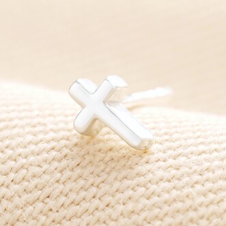 Sterling Silver Cross Piercing Earring