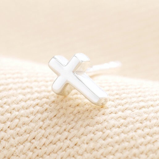 Sterling Silver Cross Piercing Earring