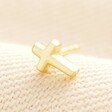 Sterling Silver Cross Piercing Earring in Gold
