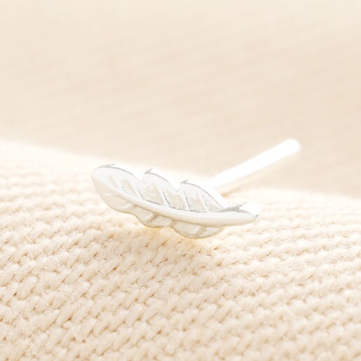 Sterling Silver Feather Piercing Earring