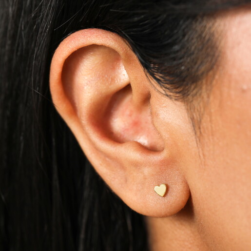 Sterling Silver Heart Piercing in Gold