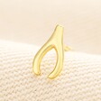 Sterling Silver Wishbone Piercing Earring in Gold