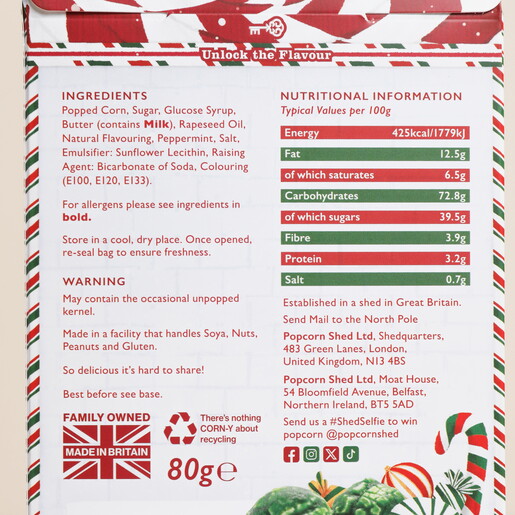 Popcorn Shed Candy Cane Popcorn 80g