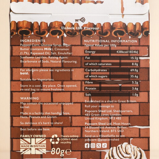 Popcorn Shed Cinnamon Roll Popcorn 80g