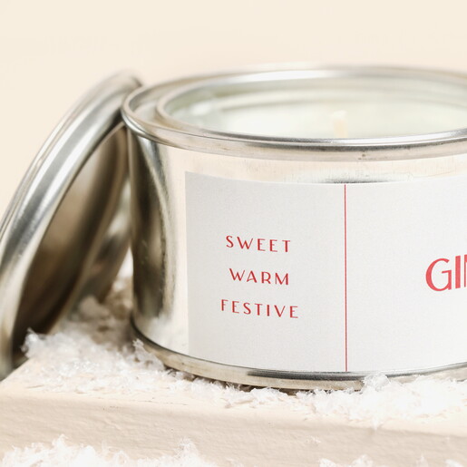 Close Up of Pintail Gingerbread Cottage Paint Pot Candle