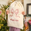 Personalised Small Christmas Bow Sack