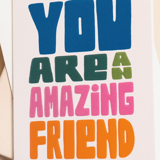 Raspberry Blossom 'You are an Amazing Friend' Mini Greetings Card