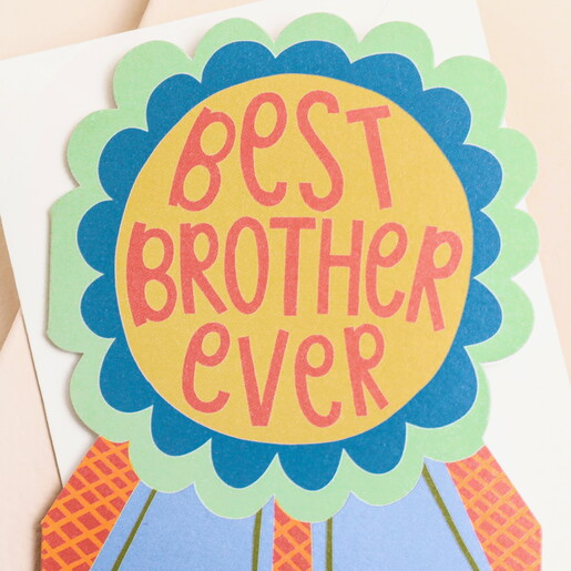 Raspberry Blossom 'Best Brother' Mini Greetings Card