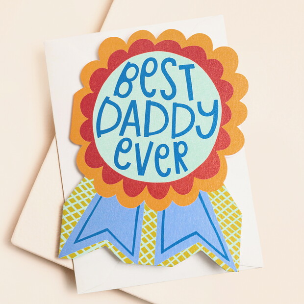 Raspberry Blossom 'Best Daddy' Mini Greetings Card