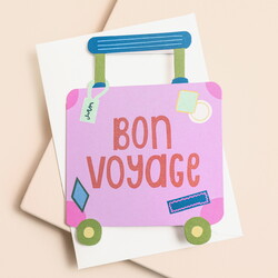Raspberry Blossom 'Bon Voyage' Mini Greetings Card