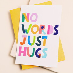 Raspberry Blossom 'No Words Just Hugs' Greetings Card