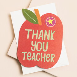 Raspberry Blossom 'Thank You Teacher' Mini Greetings Card