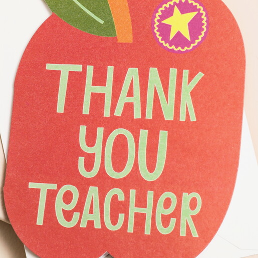 Raspberry Blossom 'Thank You Teacher' Mini Greetings Card