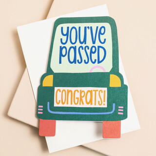 Raspberry Blossom 'You've Passed' Mini Greetings Card