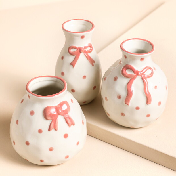 Sass & Belle Assorted Bow Mini Vases  
