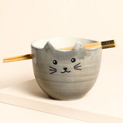 Sass & Belle Cat Noodle Bowl With Chopsticks