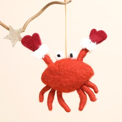 Sass & Belle Crab with Star Felt Hanging Decoration