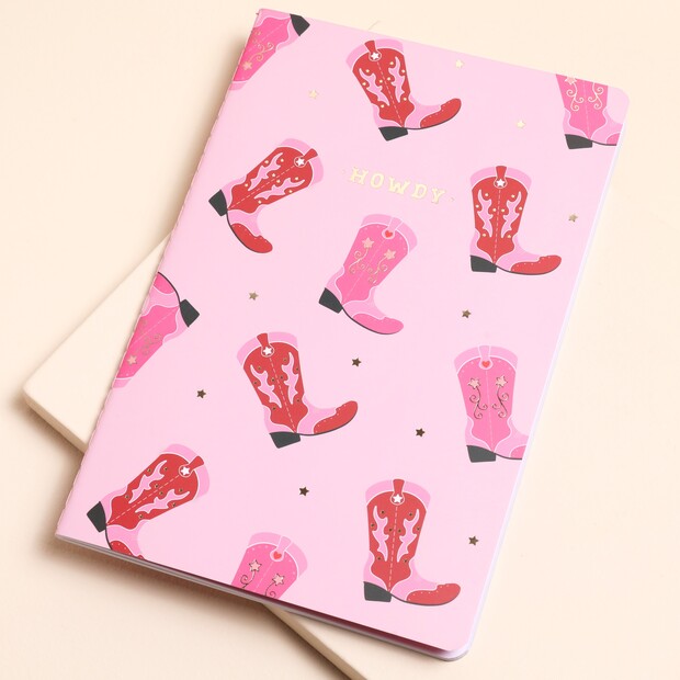Sass & Belle "Howdy" Cowboy Boot A5 Notebook