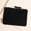 Back of Black Velvet Bee Embroidered Pouch