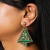 Christmas Tree Beaded Drop Earrings