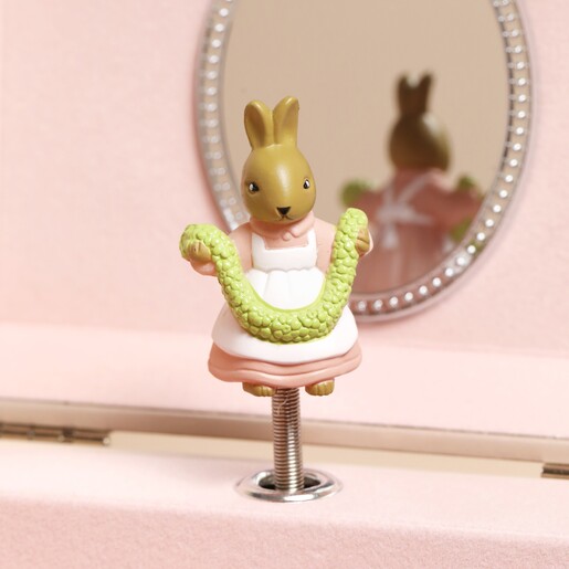 close up of bunny figurine