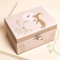 Pink Rabbit & Ladybird Musical Jewellery Box