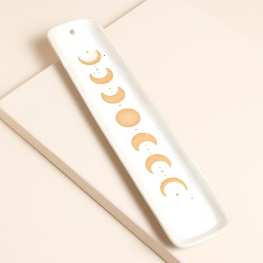 Moon Phase Ceramic Incense Holder
