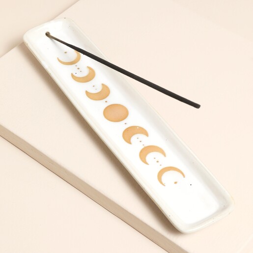 Moon Phase Ceramic Incense Holder