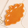Top of Something Different Autumn Leaf Ceramic Trinket Dish