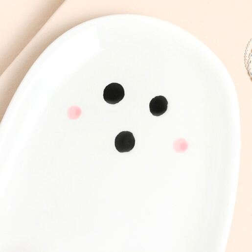 Close up of Something Different Ghost Ceramic Trinket Dish face