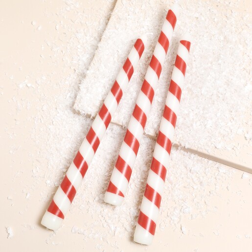 Something Different Set of 3 Candy Cane Candles