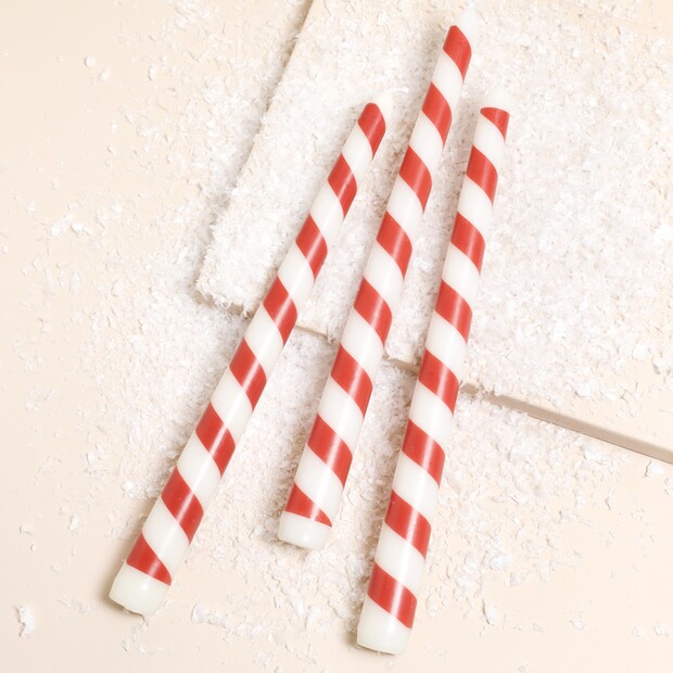 Something Different Set of 3 Candy Cane Candles