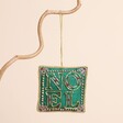 Green Embroidered Noel Hanging Decoration