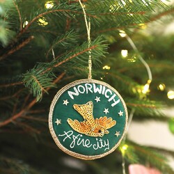 Green Embroidered Velvet Norwich Hanging Decoration