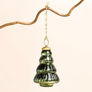 Green Glass Christmas Tree Bauble
