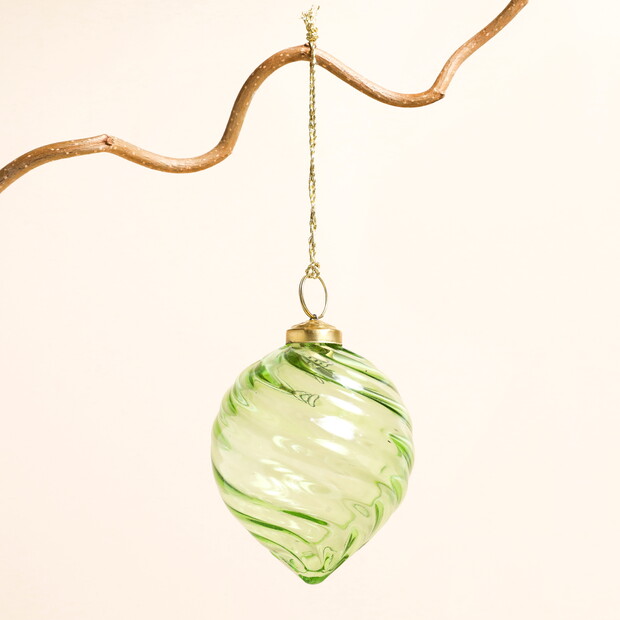 Swirl Green Glass Sultan Bauble Swirl Green Glass Sultan Bauble