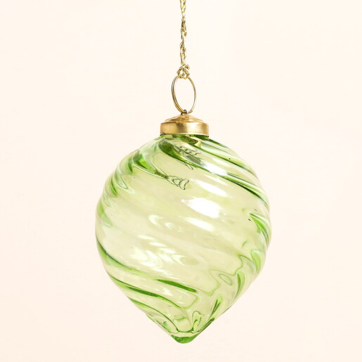 Green Swirl Glass Bauble