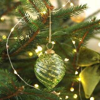 Green Swirl Glass Sultan Bauble