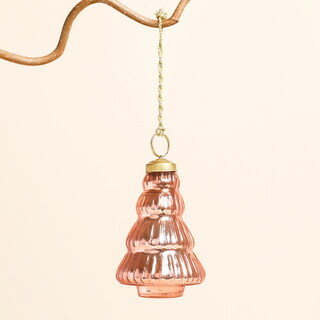 Pink Glass Christmas Tree Bauble