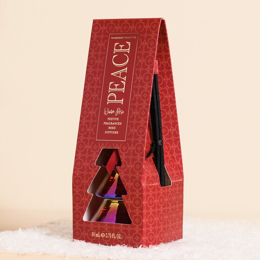 Somerset Toiletry Company Glass Christmas Tree Diffuser in Peace packaging