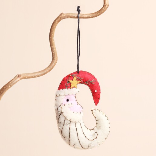 Felt Father Christmas Hanging Decoration