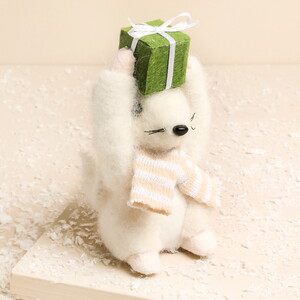 Christmas Present Felt Mouse Decoration