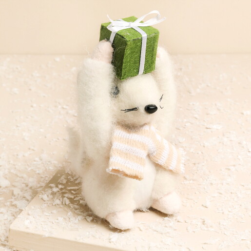 Christmas Present Mouse Standing Decoration
