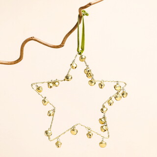 Gold Bells Star Hanging Decoration