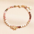 Burgundy Bead Bracelet with Bee Charm