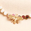 urgundy Bead Bracelet with Bee Charm