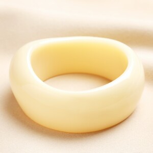 Enamel Chunky Cream Bangle Bracelet