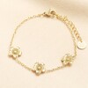 Stainless Steel Blossom Flower Charm Bracelet in Gold