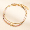 Purple Double Layer Bracelet in Gold
