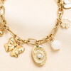 Stainless Steel Chunky Charm Bracelet in Gold